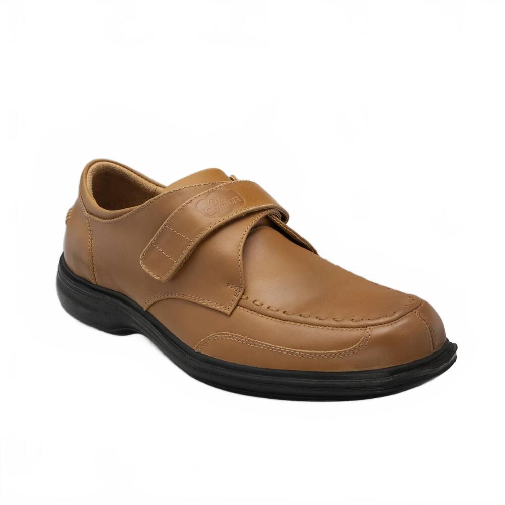 NEW DR. COMFORT SHOES men's frank dress shoe in bark
